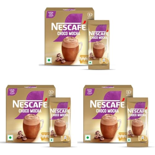Image of Nescafe Choco Mocha | Cafe-like Coffee At Home |Coffee Premix | Just Add Hot Water | 125 G (5 Sachets x 25 G). (Pack of 3)