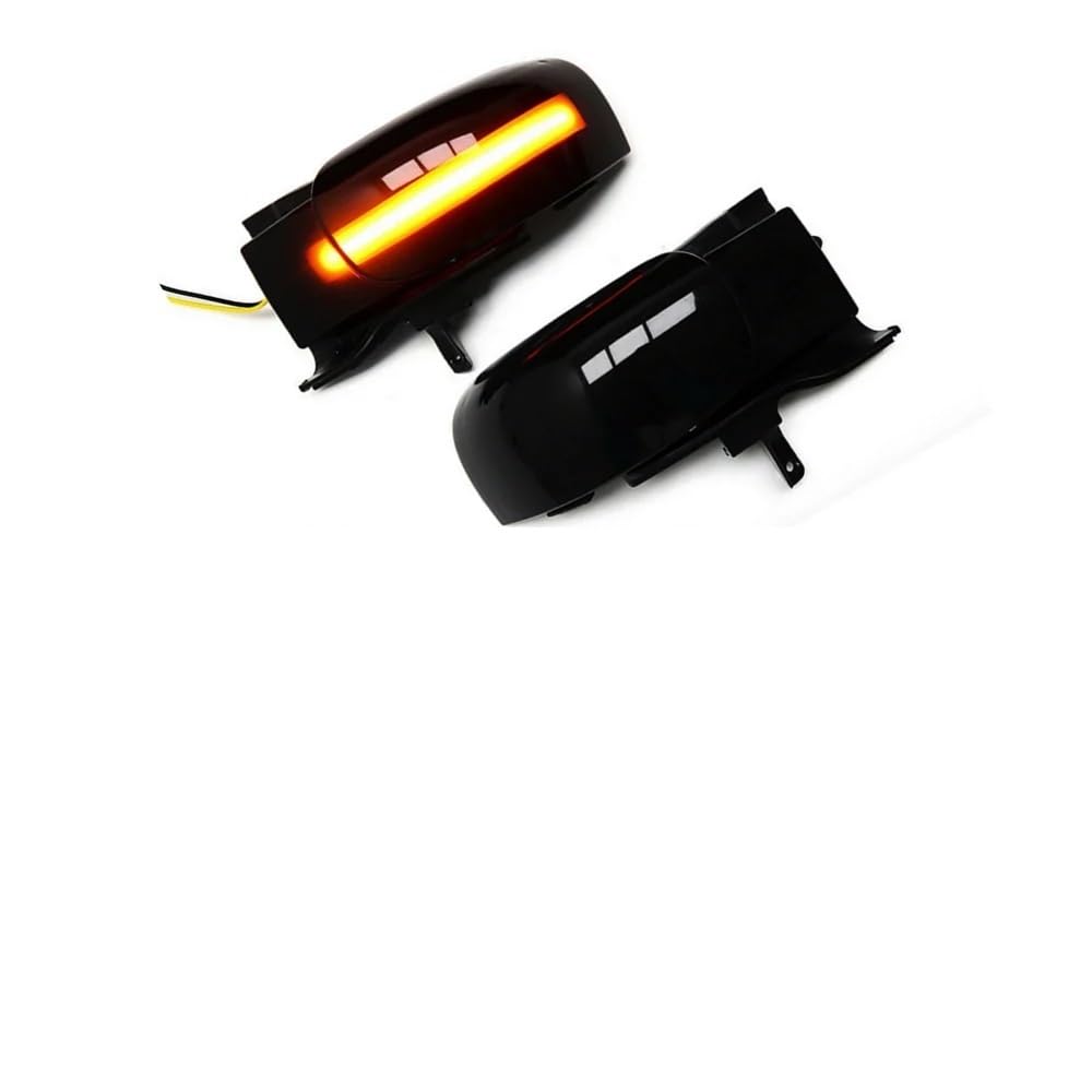 2 szt. Dynamiczny kierunkowskaz płynący boczny w lusterku wstecznym dla 1T1 1T2 2003-2009(Smoked black-Yellow)