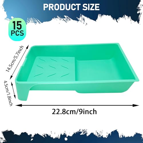 Hubaow 4 Inch Paint Tray, 15 Pack Plastic Paint Roller Tray by Hubaow - Used condition - Image 2