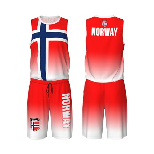 Maillot de basketball norvégien et short d'entraînement dégradé pour homme