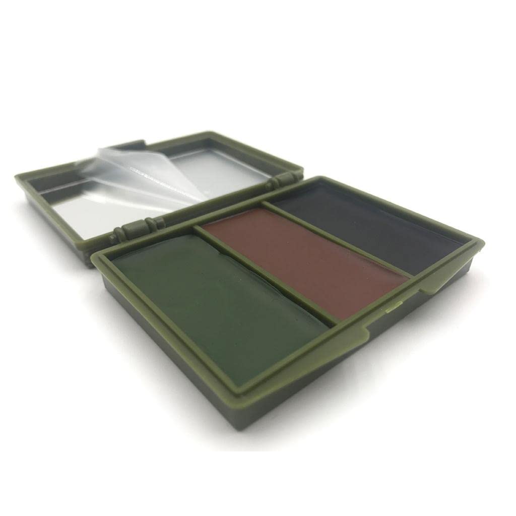 10er-Set Camouflage-Gesichtsfarbe mit Spiegel für Make-up, Jagd, Kunstaktivitäten, quadratische Box