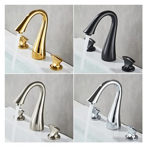 Grifo de tres vías para lavabo que evita salpicaduras con caño móvil 4