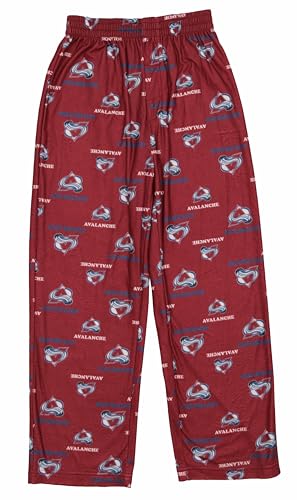 Outerstuff NHL Boys Youth All-Over-Print Lounge Pants Pajama Bottoms - Colorado Avalanche, Small (6-7)