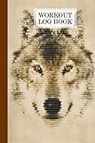 workout log book: 121 pages, size 6 x 9 | gym, fitness and training diary | with wolf vintage design by sophia simon