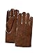 YISEVEN Men's Curly Shearling Leather Gloves Luxury New Zealand Lambskin Handmade Sheep Hair Fur Furry Lined Warm Sherpa Wool Lining for Winter Cold Weather Dress Driving Gifts, Brown Size Medium