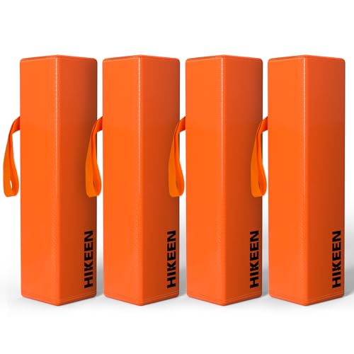 Hikeen 4PCS Football Pylons Set of 4 Orange Football Yard Markers 4.4lb Sand-Weighted Football Field & Flag Football Accessories Durable Soft Sports Cones with Carry Handles for Field Goal Post