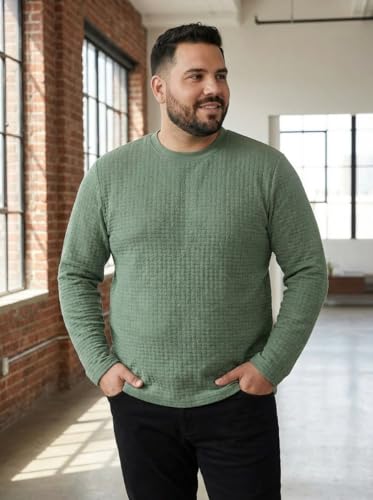Image of UNSTD Men Plus Size Full Sleeve T-Shirt | Cotton Knitted Round Neck Casual Wear for Men | Regular Fit Big & Tall T-Shirt