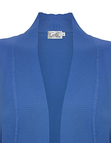 Image of Cielo Women's Solid Basic Open Front Pockets Knit Sweater Cardigan