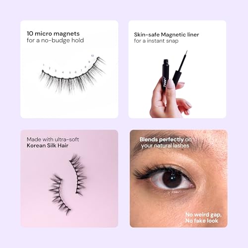 Image of EVOR Magnetic Eyelashes (Date Night & What The Fluff) Combo with Free Magnetic Eyeliner | Reusable Lightweight Lash Set for Natural Eye Makeup | Easy-to-Apply Magnetic Lash Kit for Women | 2 Pair