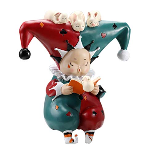 Figurines de clown déco H3TF5J en résine de 23 cm pour ornement de table et buffet de cuisine