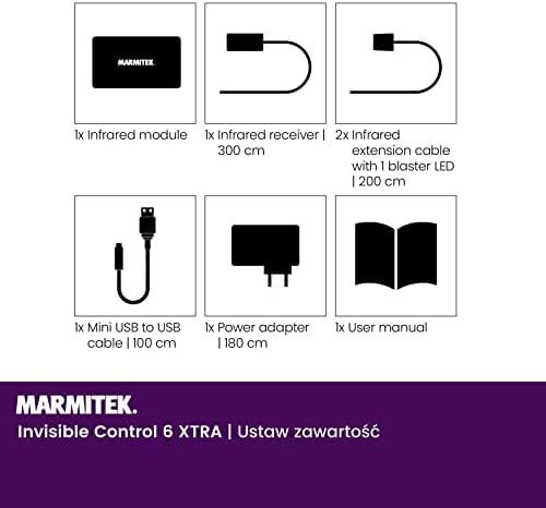 Przedłużacz Podczerwieni - Marmitek Invisible Control 6 XTRA - Obsługa Urządzeń w Zamkniętej Szafce - Kompatybilny ze Wszystkimi Europejskimi Dekoderami TV - Bardzo mały Odbiornik - Infrared Extender
