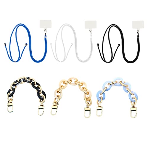 BDSHUNBF 6PCS Tour de Cou Telephone, Lanière de Téléphone Universelle, Portable Bandoulière Réglable Cordon Téléphone Tour de Cou Telephone Compatible avec Tous Les Smartphones Cover