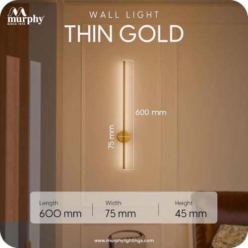 Image of Murphy LED Wall Highlighter - Modern Aluminum Sconce, 3-in-1 Colour Changing -Wall Light, Sleek Golden Finish - Easy Install, 2-Year Warranty-Pack of 2