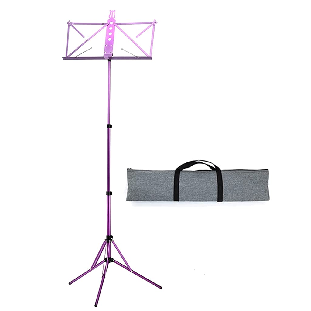 Atriles De Aluminio para Partituras, Altura Ajustable, Atriles Portátiles Y Plegables para Partituras, con Bolsa para Uso En El Hogar Y En El Aula,Purple