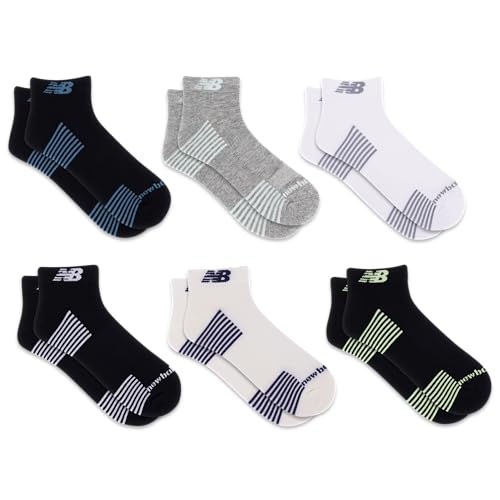 Image of New Balance Unisex Adult Performance Cushioned Low Cut Socks - 6 & 12 Pairs - Moisture Wicking