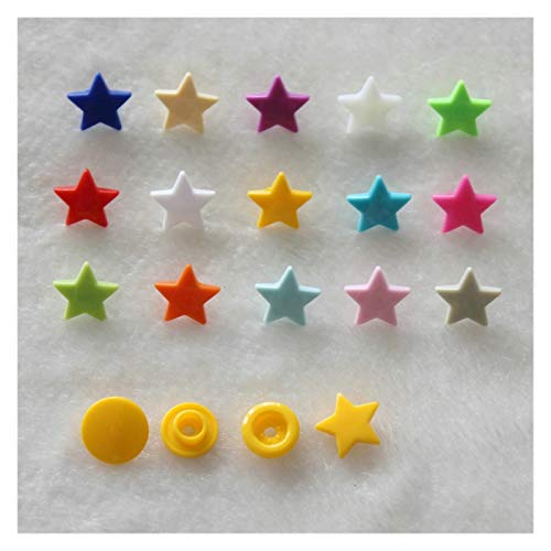 Botón De Presión 15 colores conjuntos de estrella mezclada 150 de los pañales de plástico para bebés de plástico con los botones