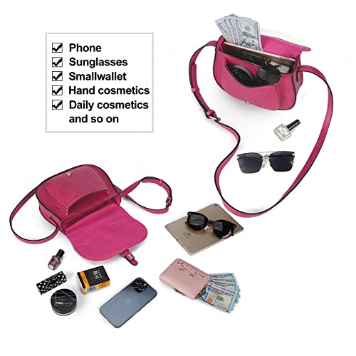 Image of AFKOMST Crossbody Bags for Women,Small Saddle Purse and Boho Cross Body Handbags,Vegan Leather