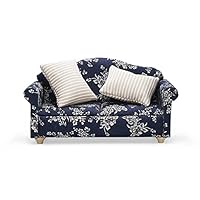 Odoria 1/12 Scale Dolls House Miniature Couch Sofa Dollhouse Furniture Accessories, Dark Blue