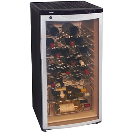 Amazon Com Haier Bc112g 30 Bottle Wine Cellar With Contoured Smoked Glass Door Appliances