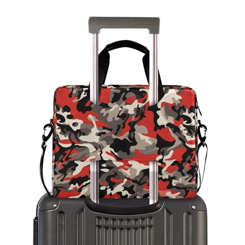 Maletín para portátil 15.6 pulg con asa y correa rojo camuflado miniatura 4