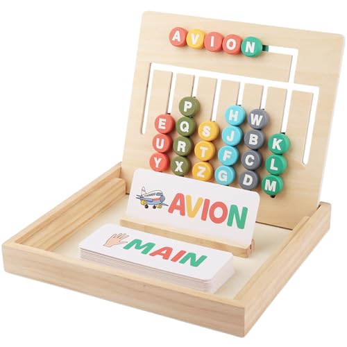 Jeu éducatif Montessori en bois FSC pour apprendre à lire et écrire dès 3 ans