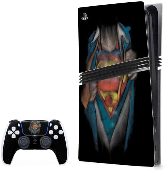 Skinit Decal Gaming Skin Compatible with PS5 Pro Bundle - Officially Licensed DC Comics Superman Shield Design