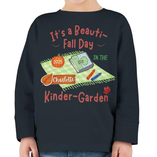 Custom Kindergarten Long Sleeve Tee/Beautiful Fall Day in Kinder Garden/Cute Fall Toddler Tee/Kid Autumn School Long Sleeve