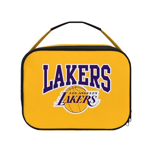 FOCO NBA Unisex-Adult Officially Licensed Wordmark Team Color Big Logo Basketball Zip Closure 7L Lunch Bag - Los Angeles Lakers