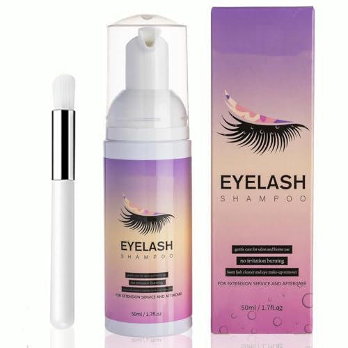 Lash Extension Shampoo & Cleanser Kit Eyelash Wash Makeup Remover with Gentle Formula for Salon Use and Home Care Safe for Lash Extensions