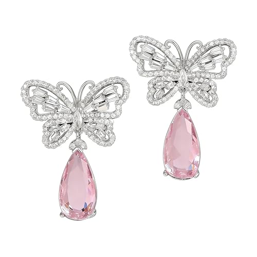 Boucles d'oreilles Papillon moissanite pour mariage et soirées