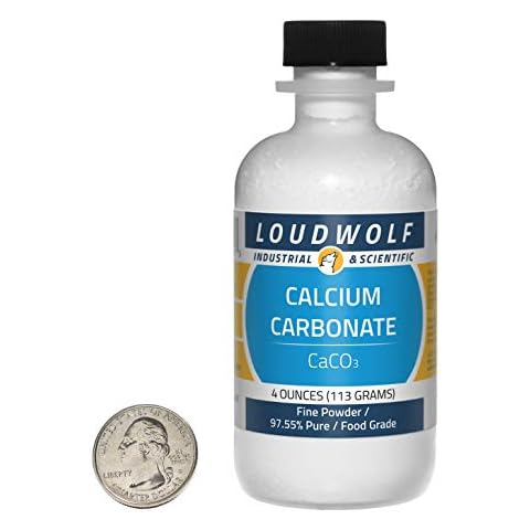 Calcium Carbonate / 4 Ounce Bottle / 97+% Pure Food Grade/Fine Powder Cover