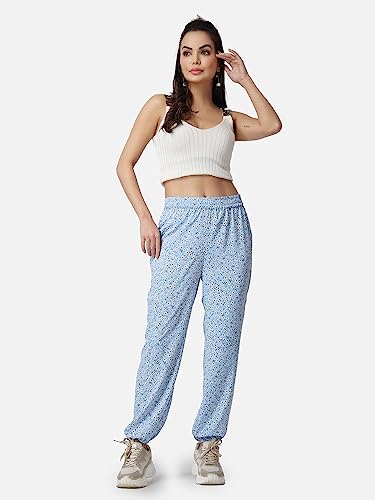 Image of POPWINGS Casual Printed Joggers for Summer || Stylish Women Joggers for Summer || Loose-Fit Pull On Joggers for Women || Women Joggers Pants for Summer