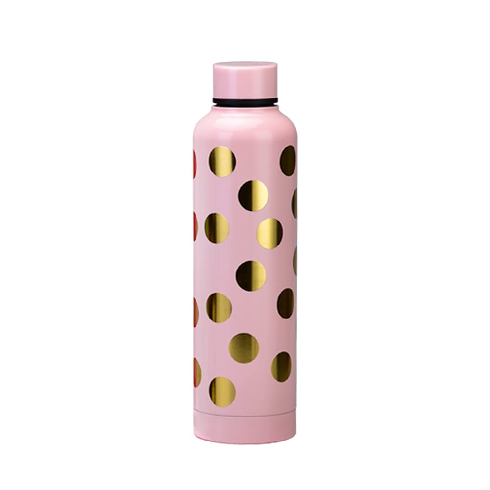 Water Bottle Polka Dot Print Stainless Steel 600ml