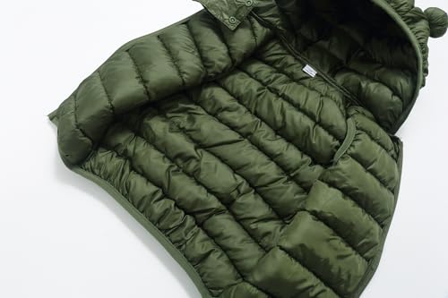 Image of AIWUHE Baby Boys Girls Hooded Puffer Vest Winter Lightweight Sleeveless Bear Ears Zipper Up Jacket Down Vest Coat Vests Kids