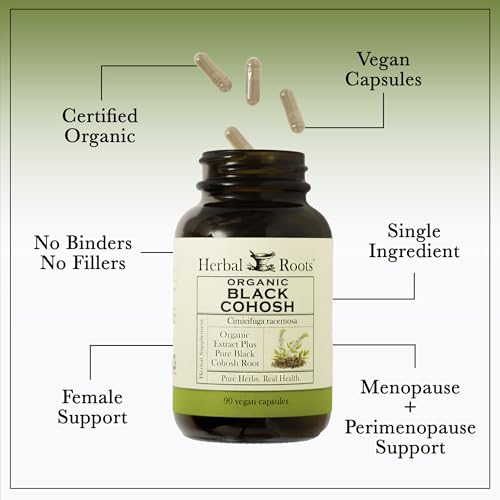 Herbal Roots Organic Black Cohosh Root Capsules - Menopause Support - 3 Month Supply - Certified USDA Organic -90 Vegan Capsules - Image 5