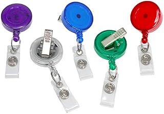 25 Pack - Translucent Retractable ID Badge Reels with Alligator Swivel Clip