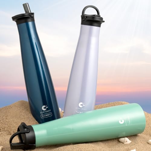 Image of CLAY CRAFT VACBOTT Vega Double Walled|18 Hours Hot and 24 Hours Cold Water Bottle Vacuum Insulated|Flask Bottle 650ml|Steel Bottles for Travelling|BPA-Free|BIS Certified|1Year Limited Warranty