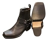 Sendra Cowboystiefel Bikerstiefel Stiefellette 8286 in schwarz incl. Roy Dunn´s Lederfett und Stiefelknecht (45)