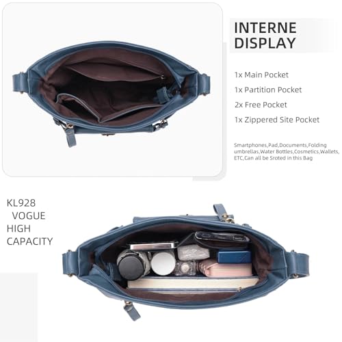Image of Crossbody Bags for Women Medium PU Leather Multi Pocket Shoulder Purses