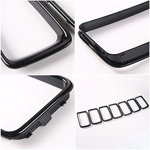 Image of JeCar Grille Inserts Clip-on Grill Cover Trim Kit for 2014-2016 Jeep Grand Cherokee, Black
