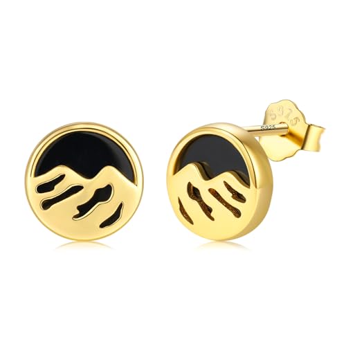 Arbre de vie boucles d'oreilles en argent noir contre les allergies pour homme et femme