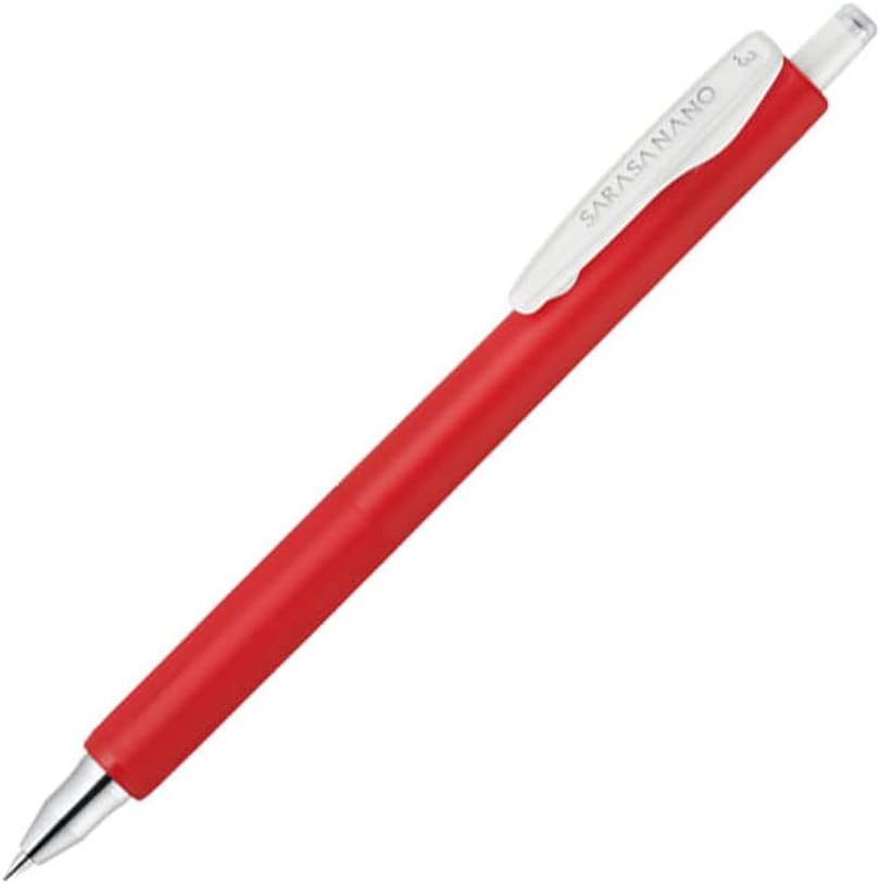 ZEBRA SARASA NANO 0.3mm Gel Ballpoint Pen 10 Pack (Red) with Sticky Notes Value Set
