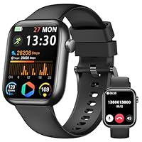 Smartwatch Damen Herren, 1.83" HD Fitness Tracker mit Schrittzähler/Blutdruckmessung/Pulsuhren/Telefonfunktion, Schlaftracker, 120+ Sportmodi, IP68 Wasserdicht Fitnessuhr&Sportuhr für Iphone Android