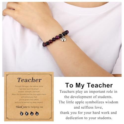 Natural Stone Bracelet as Christmas Gifts for Women, Inspirational Encouragement Gifts for Women, Heart Bracelets as Birthday Gifts for Teen Girls with Message Card - Image 3