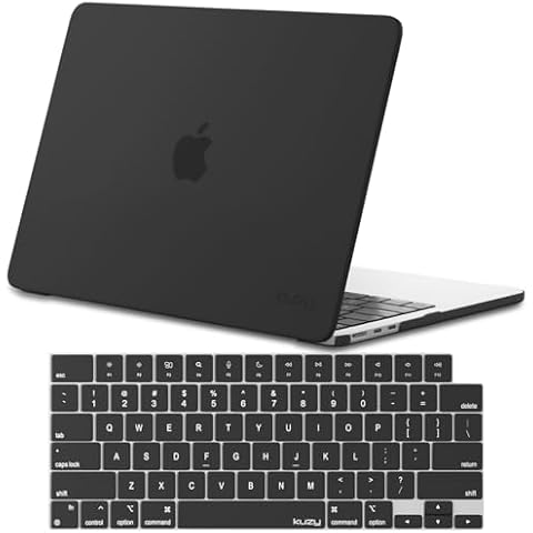 Kuzy Premium MacBook Air 15 inch Case 2024 M3 A3114 2023 M2 A2941 - Mac Air 15 inch Laptop Case Hard Shell Cover- 15 inch MacBook Air Case with Keyboard Cover, Black Cover