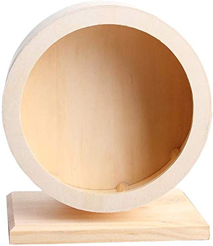 MMBOX Rueda de ejercicio para mascotas pequeñas, hámster de madera, para correr, juguete para ratas, gerbos, chinchillas, erizos, cobayas, chinchillas, cobayas, (6,8 pulgadas) Cover