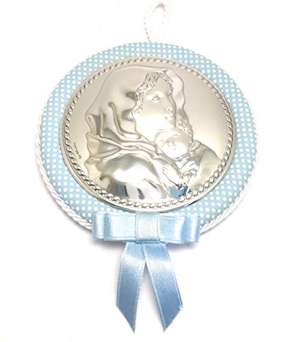Capoculla Valenti Argenti CAPEZZALE MEDAGLIONE PER CULLA BIMBO COD.104922C CON PLACCHETTA IN ARGENTO