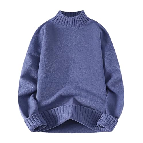 Men's Casual Crewneck Pullover Sweater Fashionable Comfortable Warm Long Sleeved Slim Fit Knitted Sweater