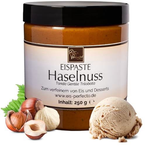 Haselnuss-Eispaste - 100% reine Tonda Gentile Trilobata │ Weltbekannt als "Piemont Haselnuss" │ für die Herstellung köstlicher selbstgemachter Leckereien │ Inhalt: 250 g