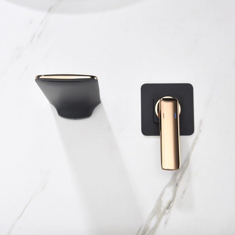 Mitigeur lavabo dissimulé en laiton massif blanc et or rose élégant